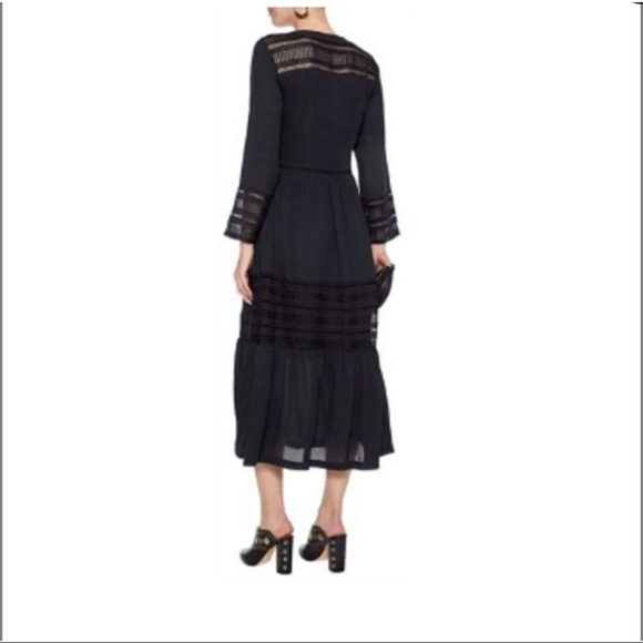 Rebecca Minkoff Daphne Black lace insert bohemian midi dress - Picture 2 of 5